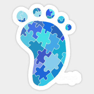 Blue footprints Sticker